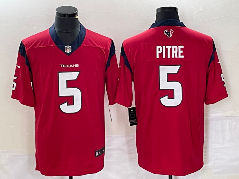 Men's Houston Texans Jalen Pitre #5 Red Jersey